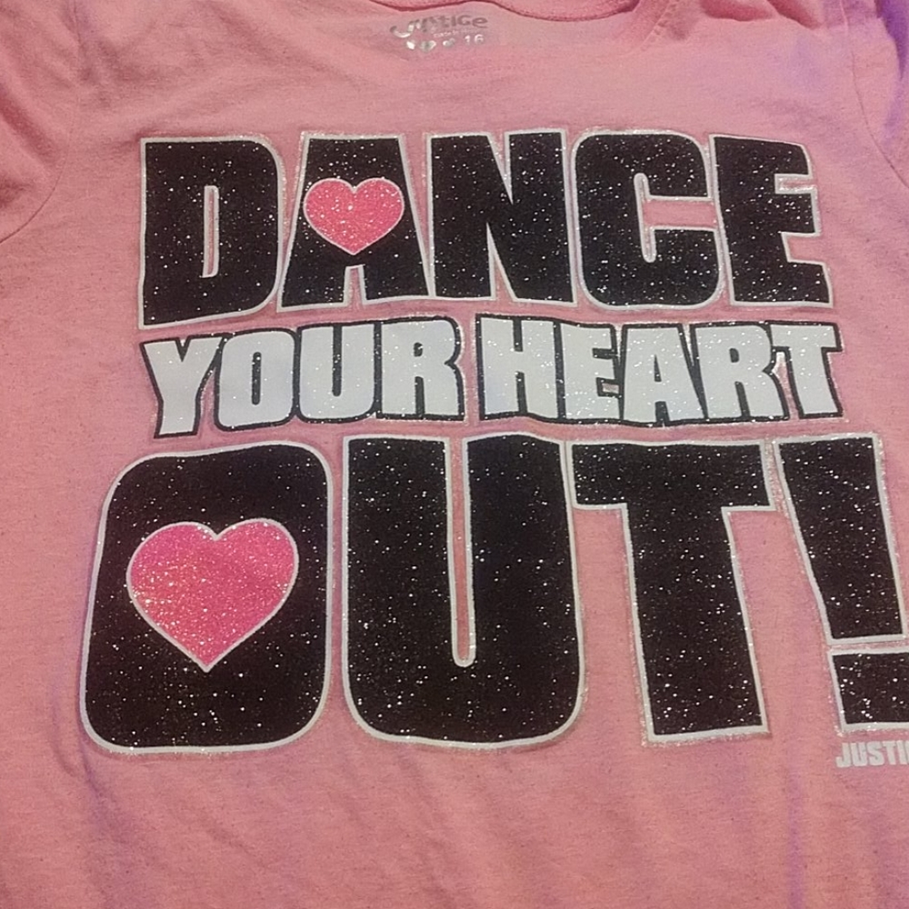 Little girls Justice dance tee